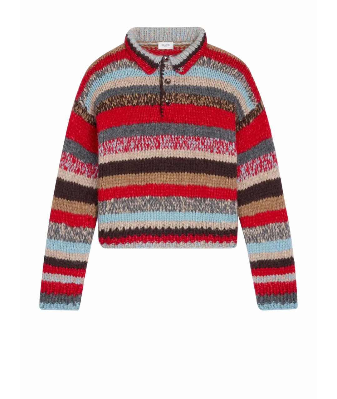 CELINE Красный шерстяной джемпер / свитер, фото 1