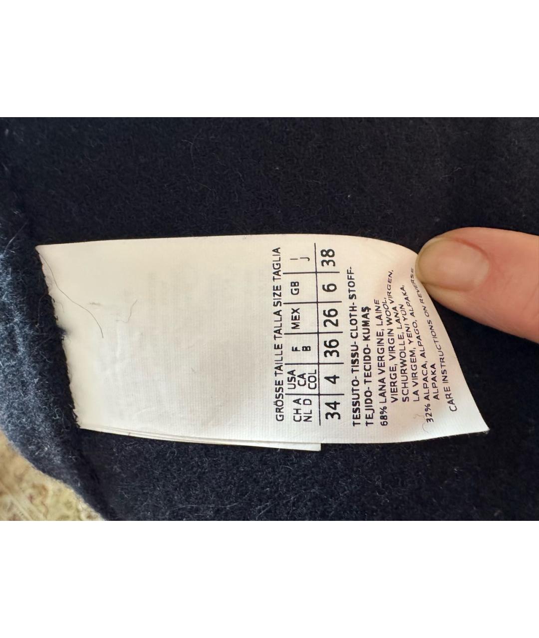 MAX MARA Темно-синее шерстяное пальто, фото 5