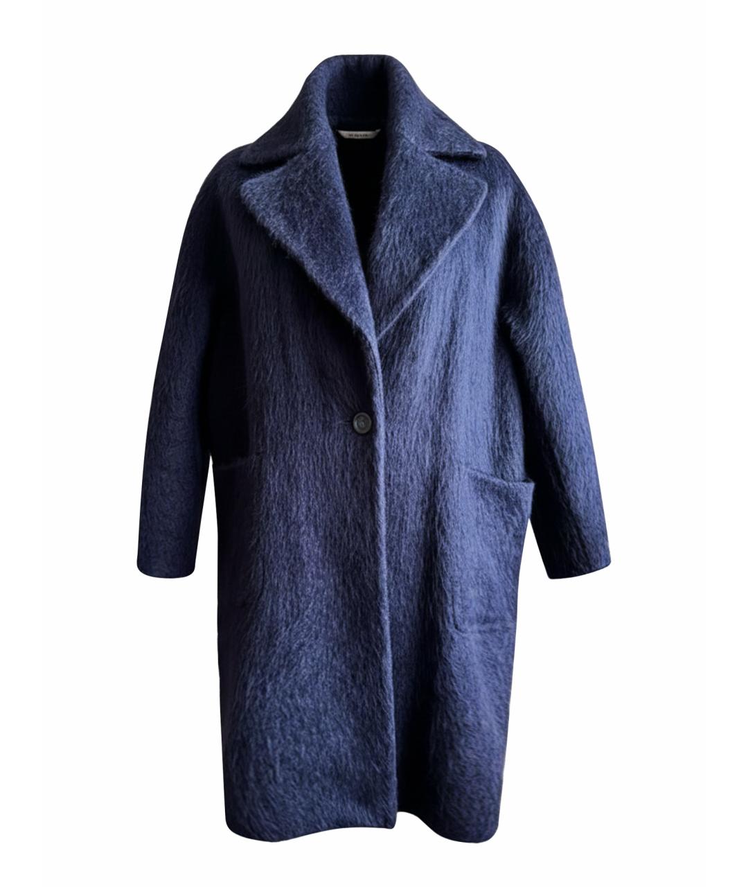 MAX MARA Темно-синее шерстяное пальто, фото 1