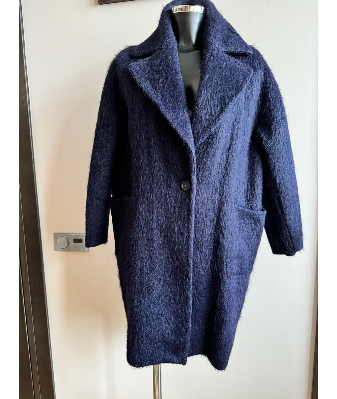 MAX MARA Темно-синее шерстяное пальто, фото 6