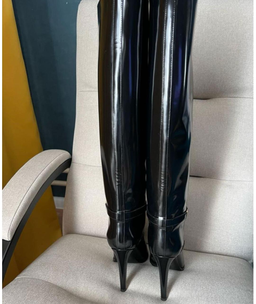 SAINT LAURENT Черные кожаные сапоги, фото 6