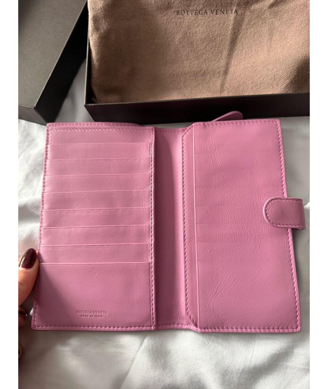 BOTTEGA VENETA Фиолетовый кожаный кошелек, фото 3