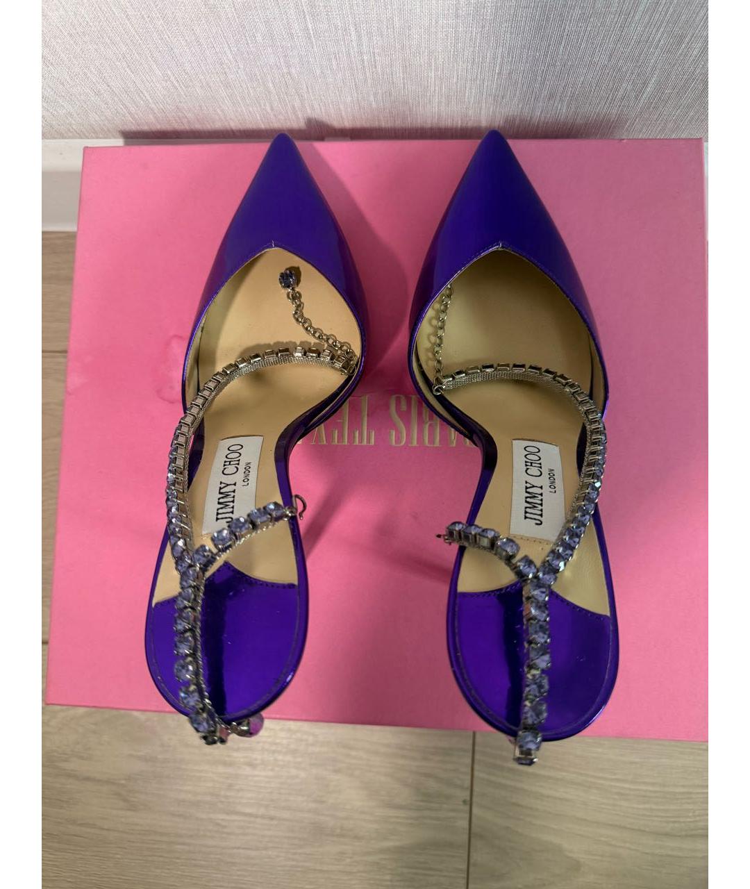 JIMMY CHOO Фиолетовые кожаные туфли, фото 3