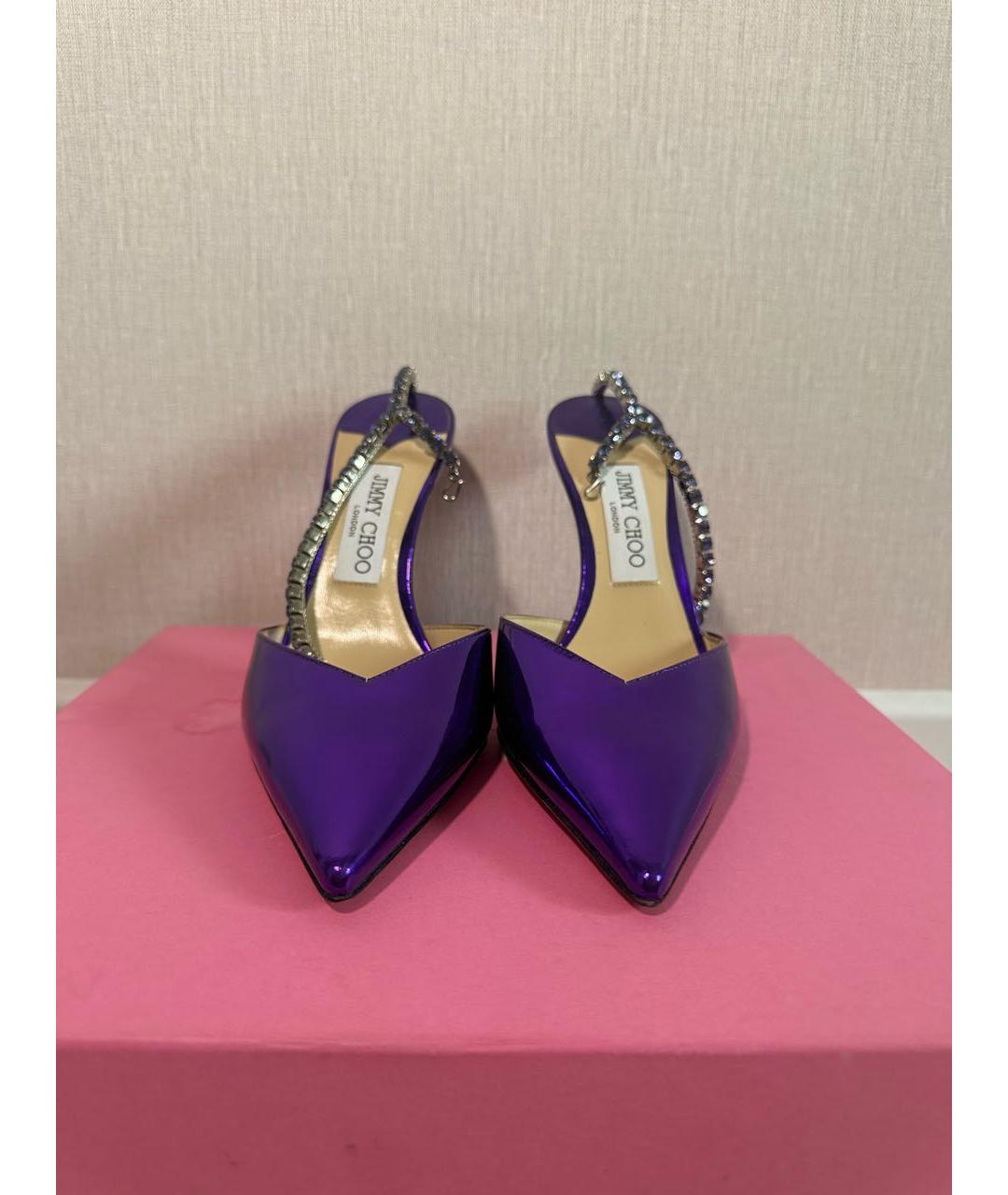 JIMMY CHOO Фиолетовые кожаные туфли, фото 2