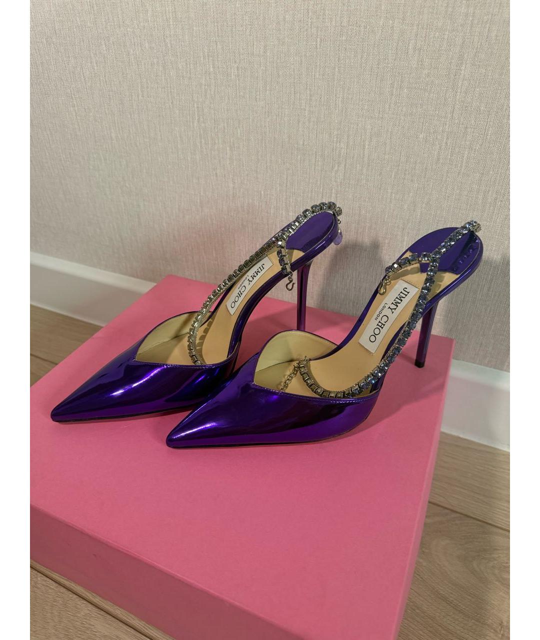 JIMMY CHOO Фиолетовые кожаные туфли, фото 5