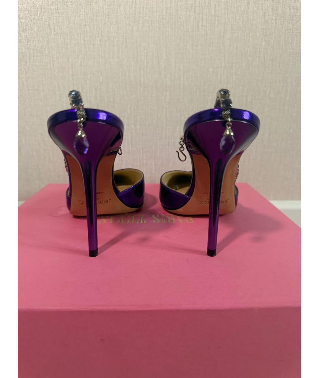 JIMMY CHOO Фиолетовые кожаные туфли, фото 4
