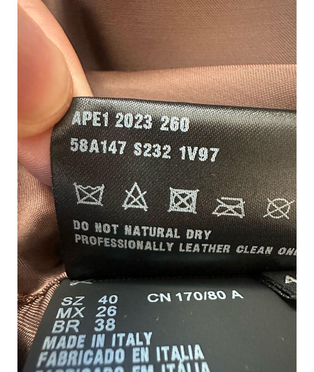 PRADA Коричневая кожаная куртка, фото 6