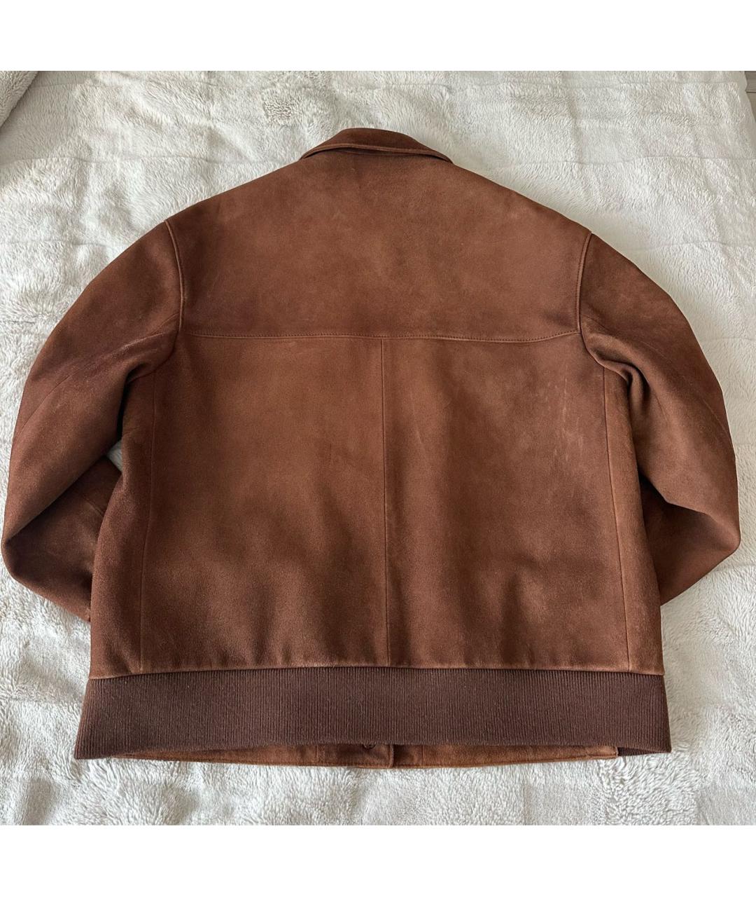 PRADA Коричневая кожаная куртка, фото 2