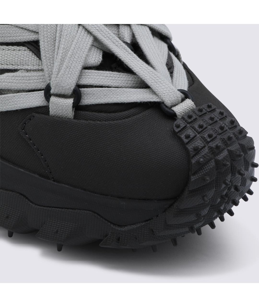 MONCLER Черные кожаные кроссовки, фото 4