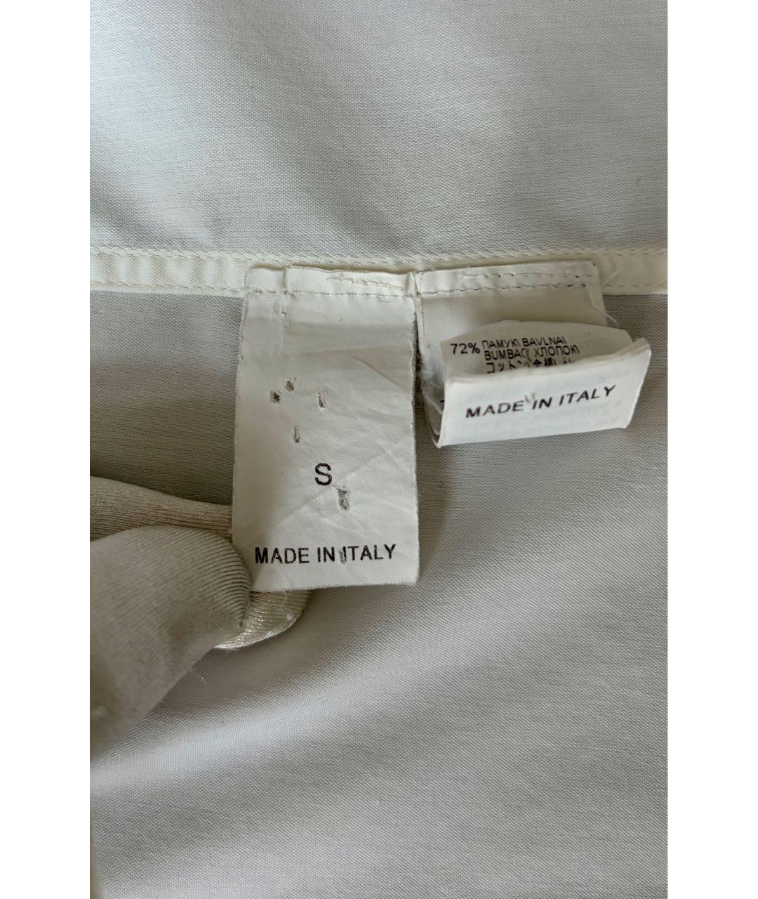 BRUNELLO CUCINELLI Белая хлопко-эластановая рубашка, фото 6