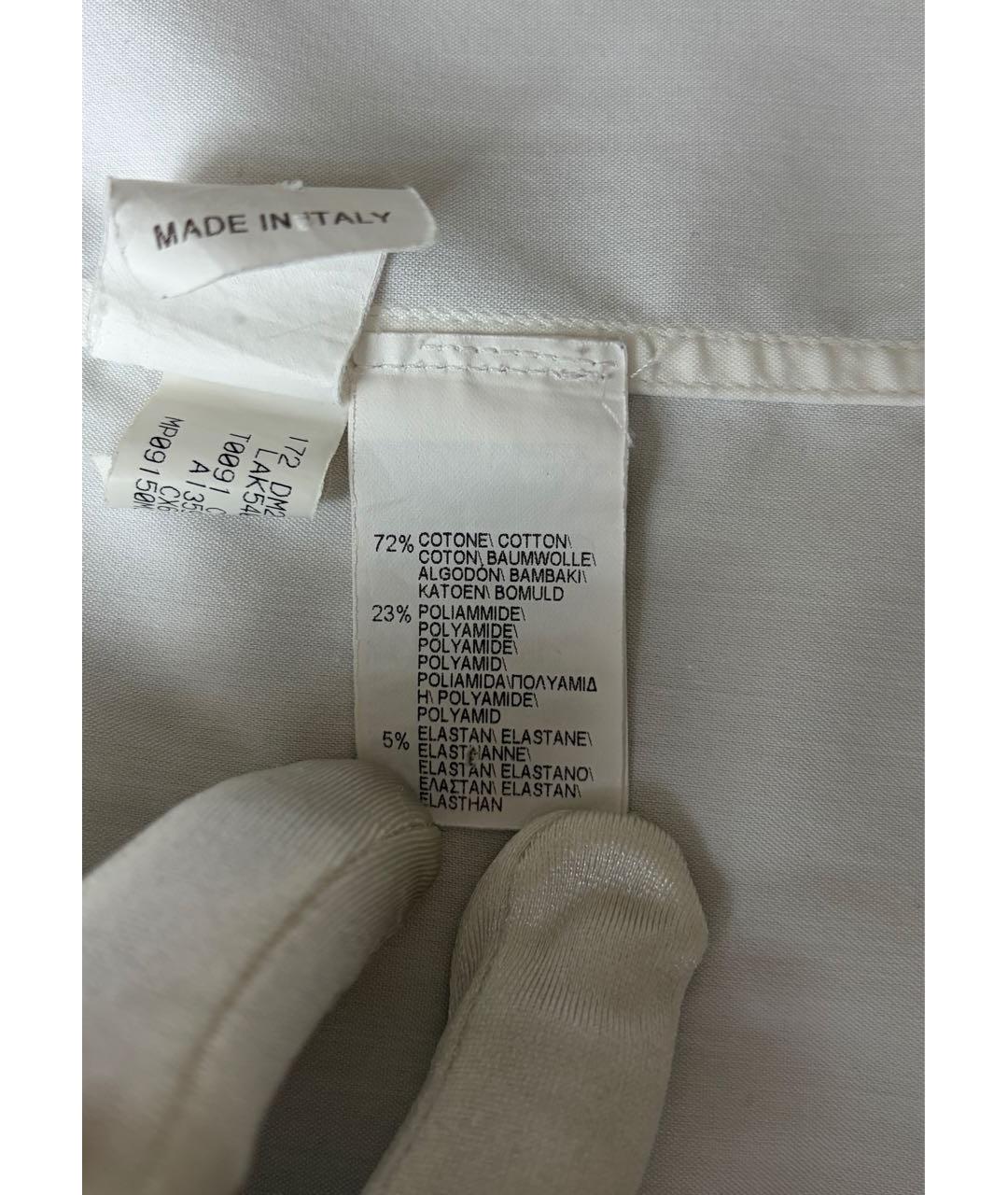 BRUNELLO CUCINELLI Белая хлопко-эластановая рубашка, фото 8