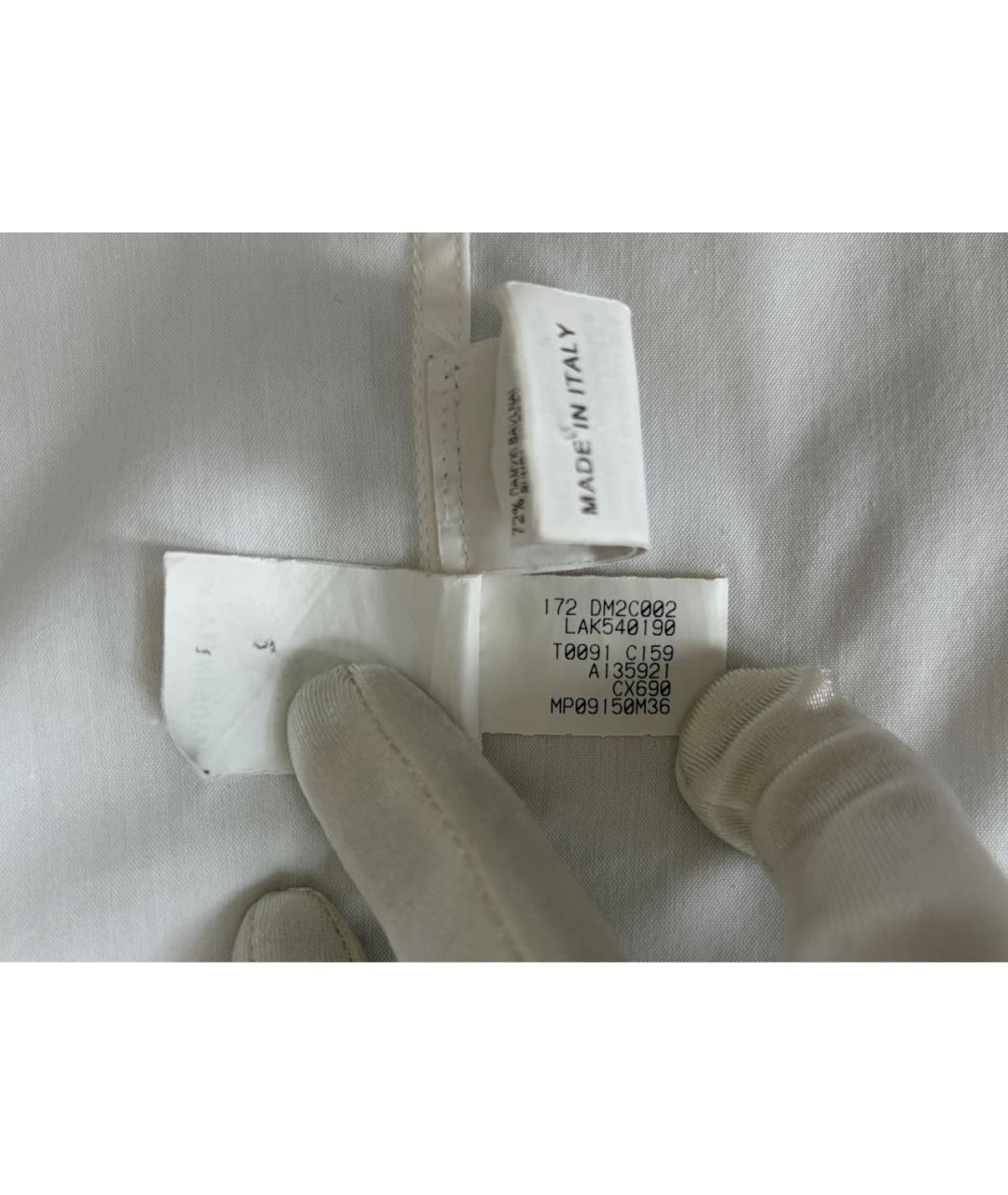 BRUNELLO CUCINELLI Белая хлопко-эластановая рубашка, фото 7