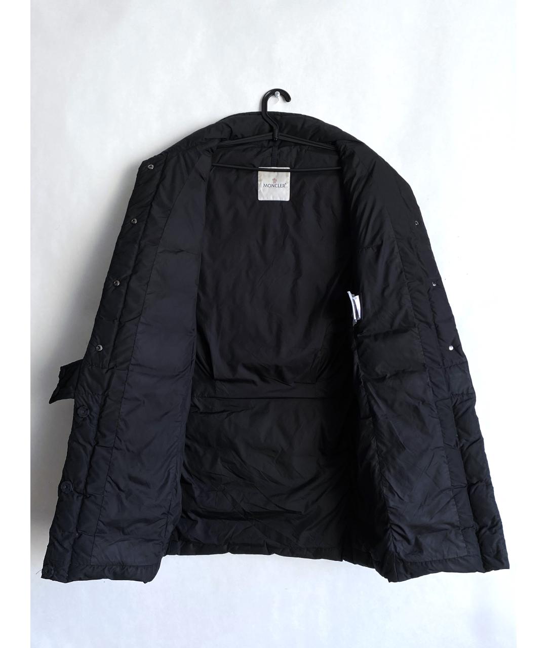 MONCLER Черный полиэстеровый пуховик, фото 3