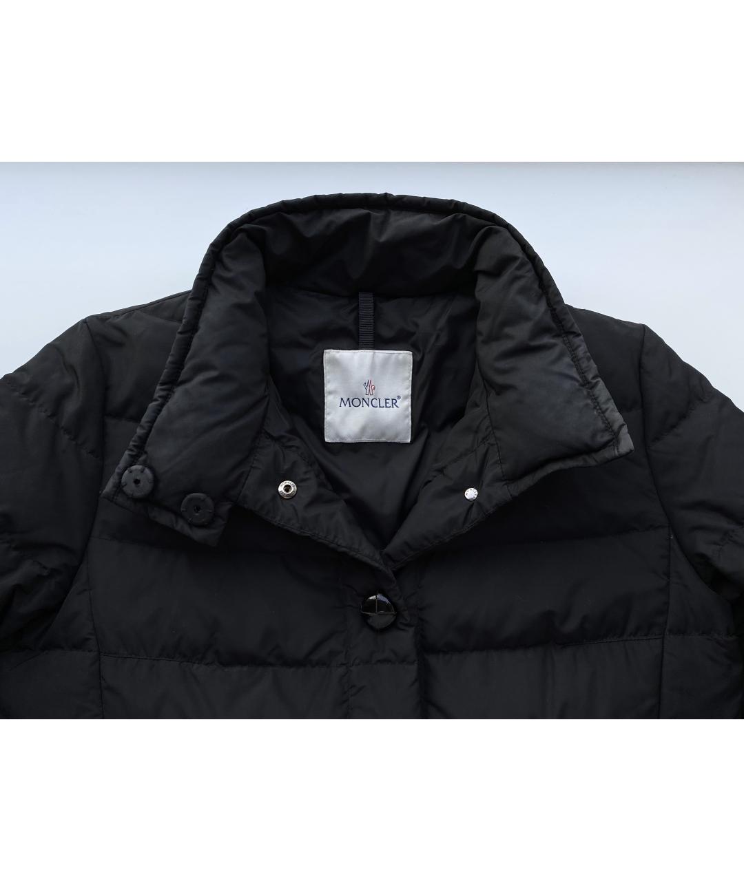 MONCLER Черный полиэстеровый пуховик, фото 4