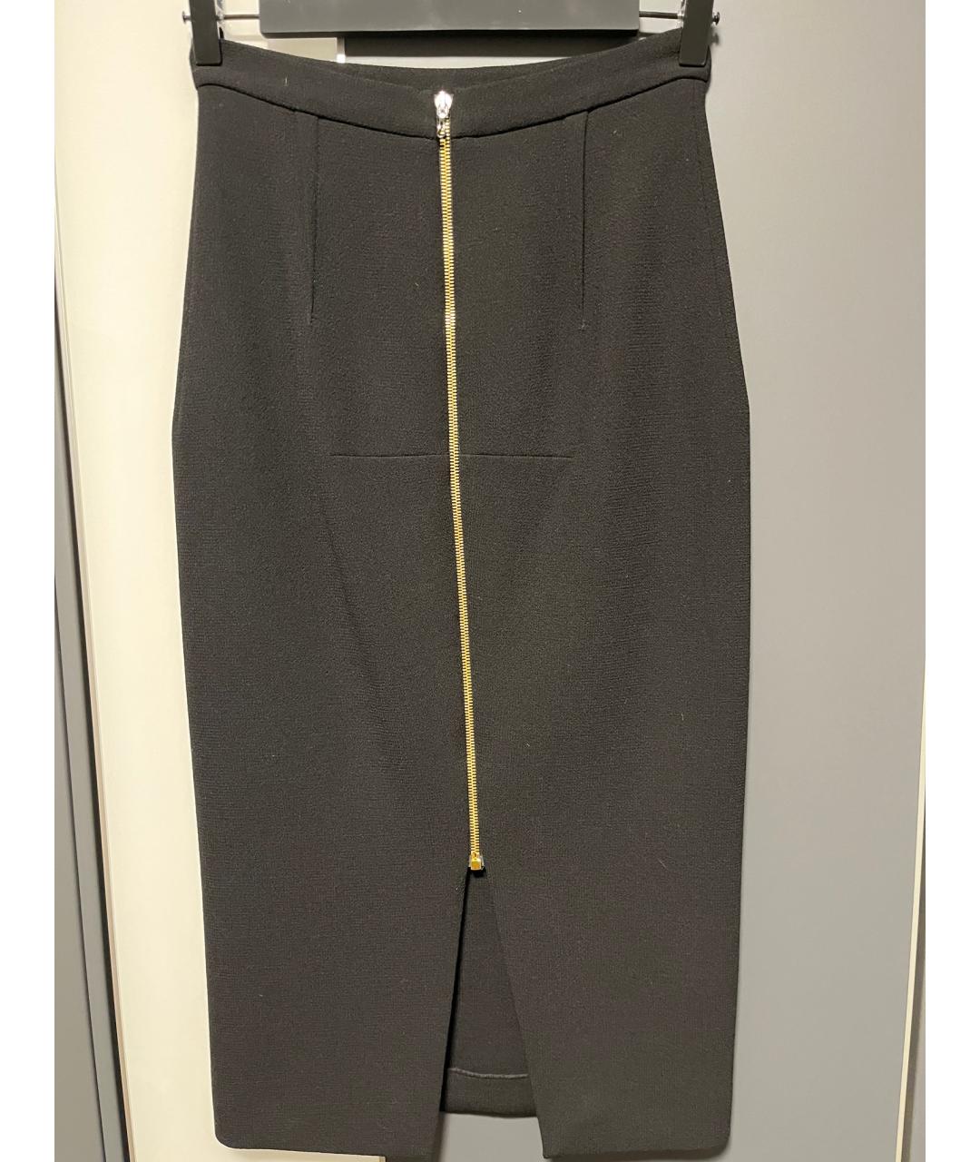 ROLAND MOURET Черная шерстяная юбка миди, фото 3