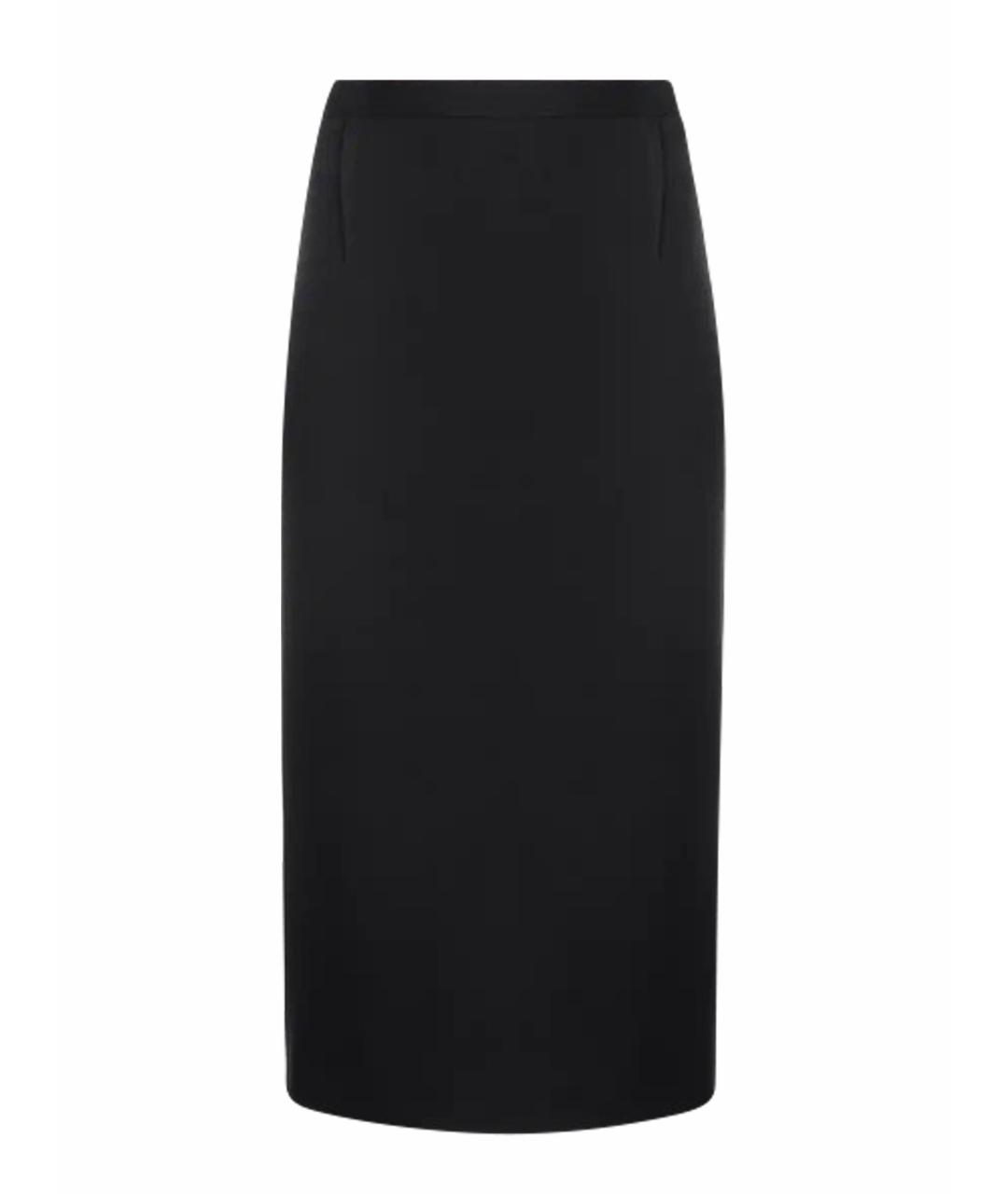 ROLAND MOURET Черная шерстяная юбка миди, фото 1