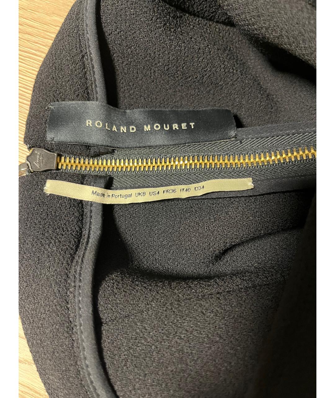 ROLAND MOURET Черная шерстяная юбка миди, фото 4