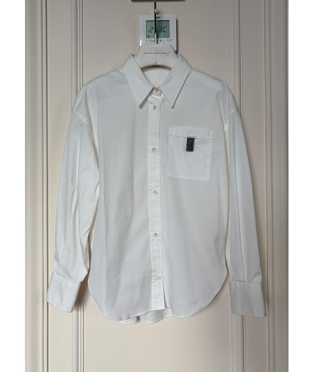 BRUNELLO CUCINELLI Белая хлопковая рубашка/блузка, фото 9