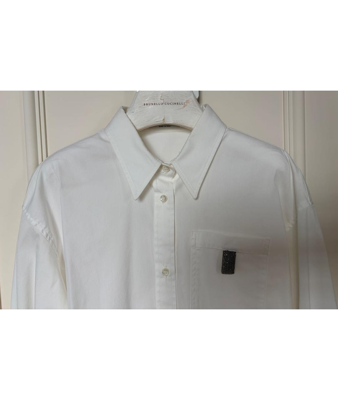 BRUNELLO CUCINELLI Белая хлопковая рубашка/блузка, фото 3