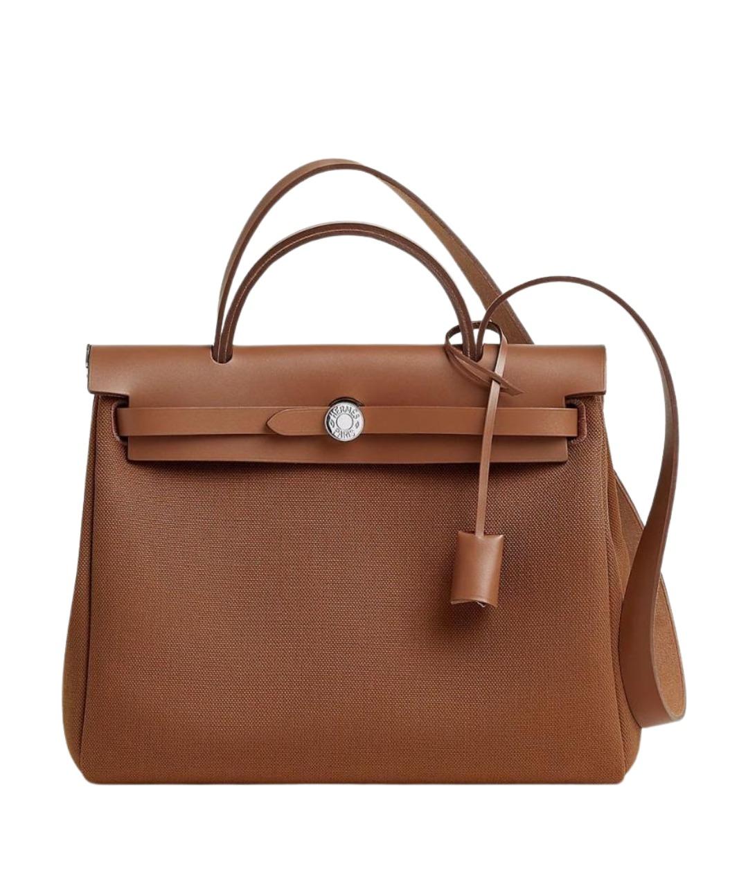 HERMES Коричневая тканевая сумка через плечо, фото 1