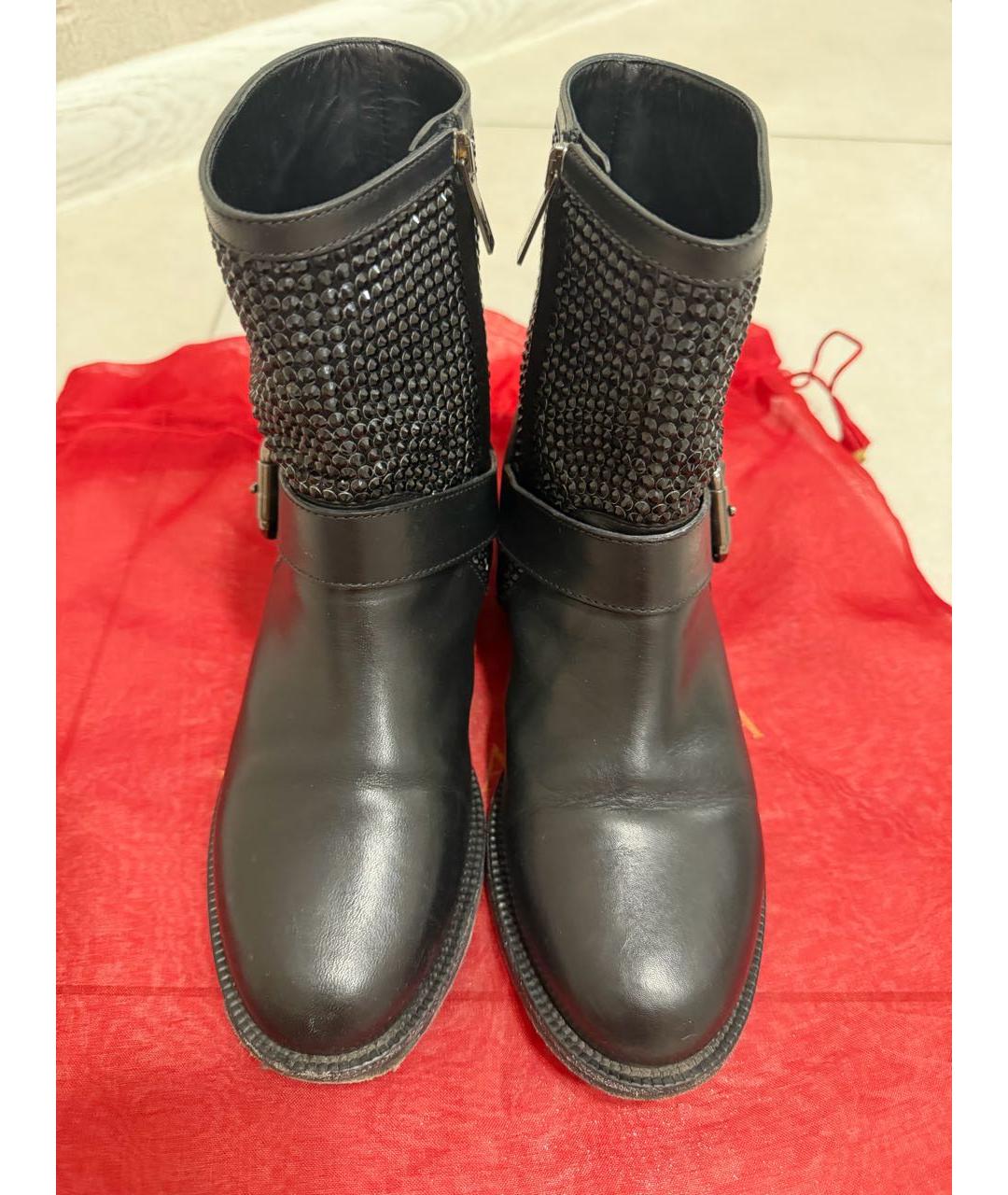 RENE CAOVILLA Черные кожаные сапоги, фото 2