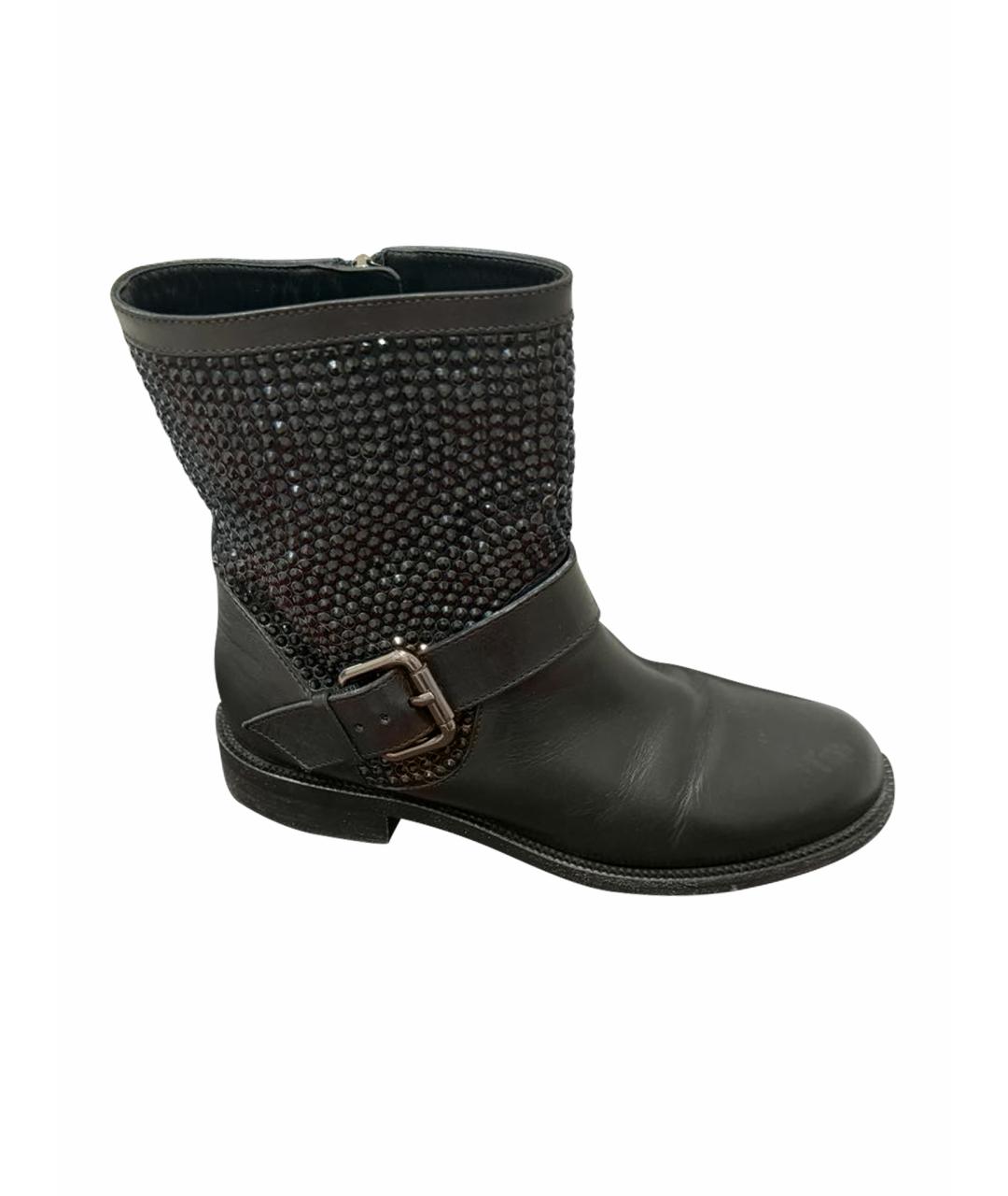 RENE CAOVILLA Черные кожаные сапоги, фото 1