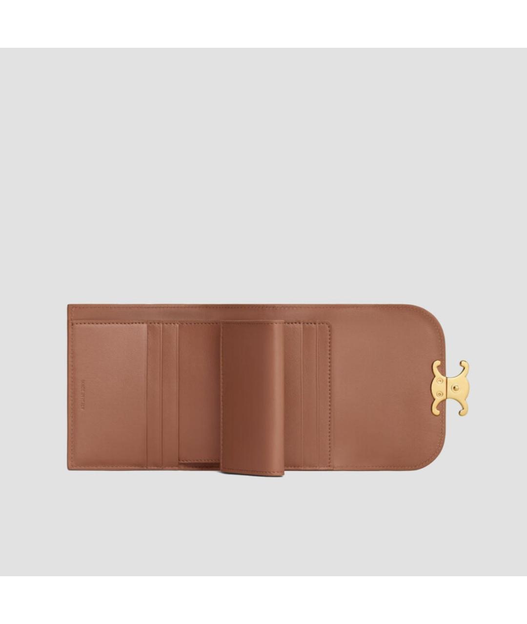 CELINE Коричневый кожаный кошелек, фото 3