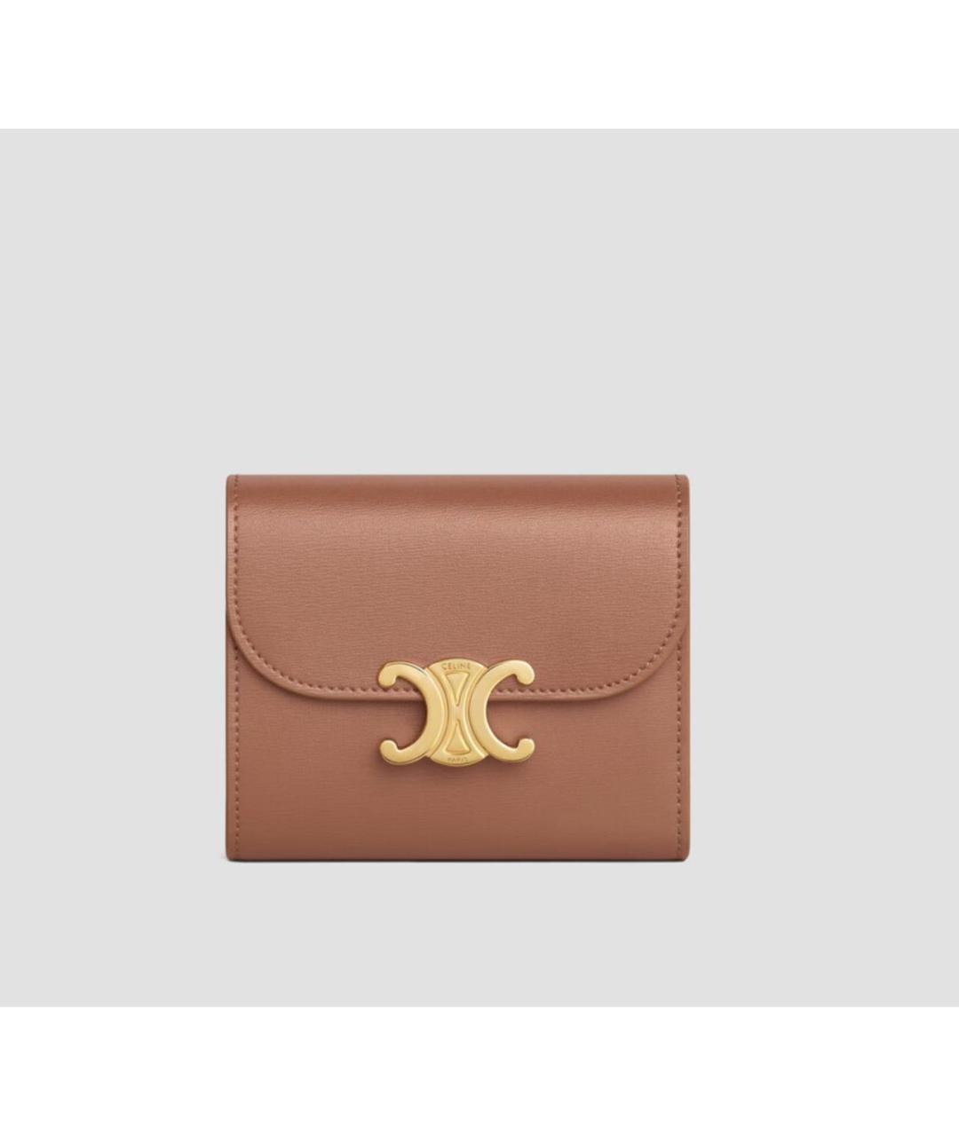 CELINE Коричневый кожаный кошелек, фото 4