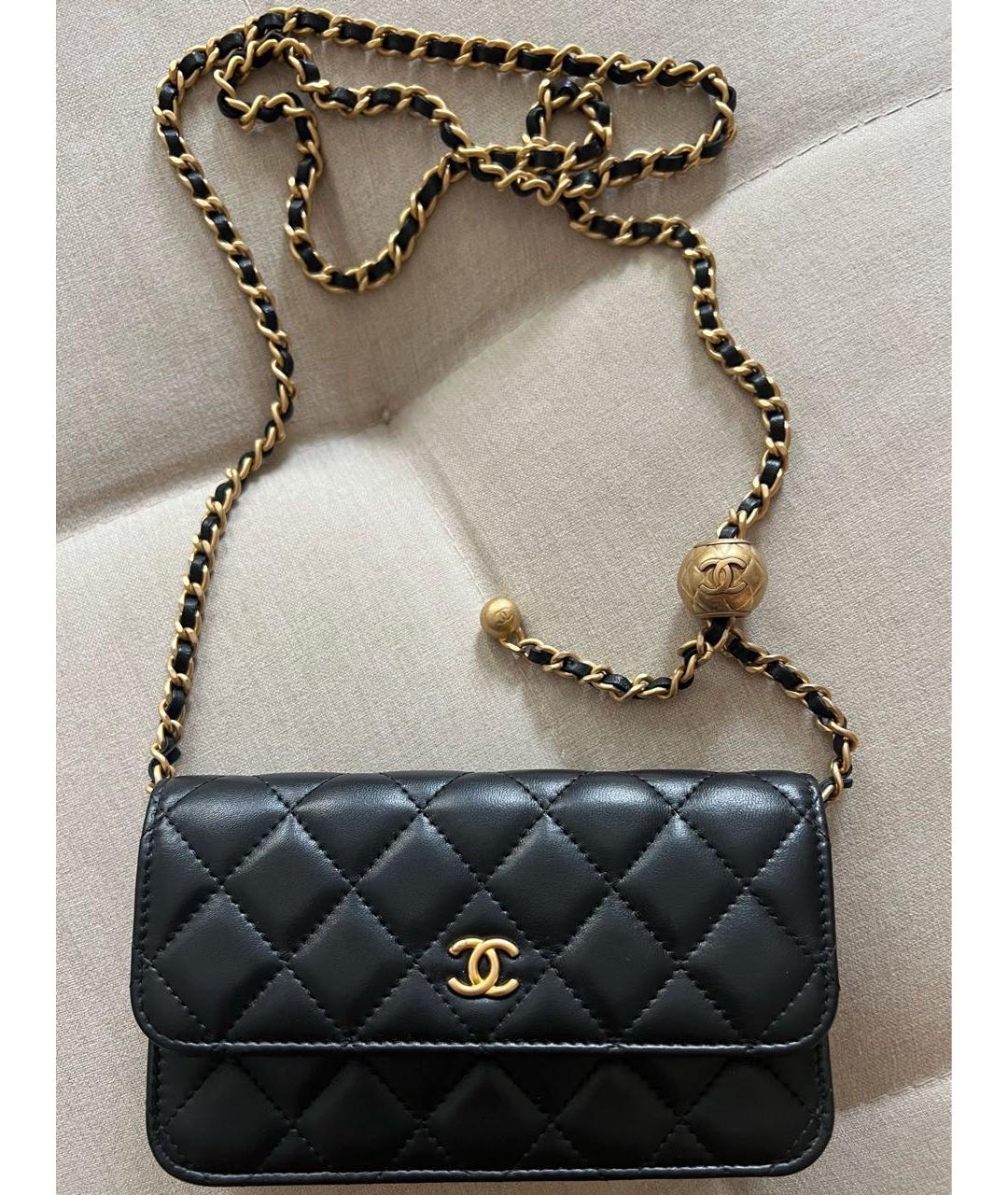 CHANEL Черная кожаная сумка через плечо, фото 5