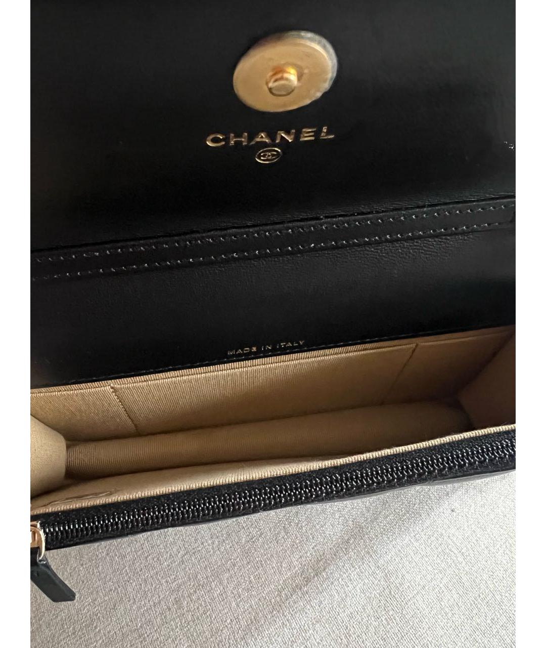 CHANEL Черная кожаная сумка через плечо, фото 4