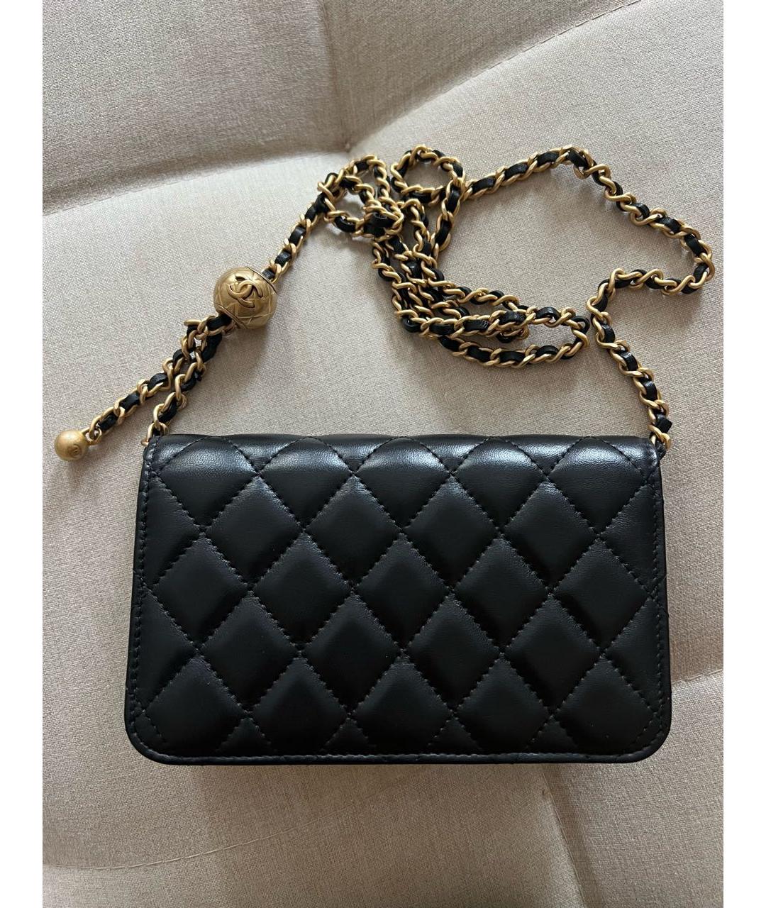 CHANEL Черная кожаная сумка через плечо, фото 3