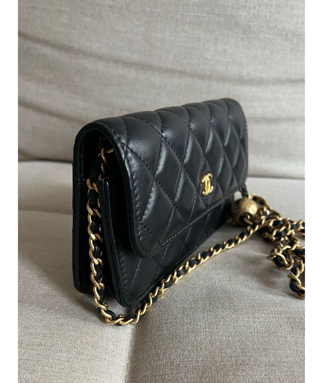 CHANEL Черная кожаная сумка через плечо, фото 2