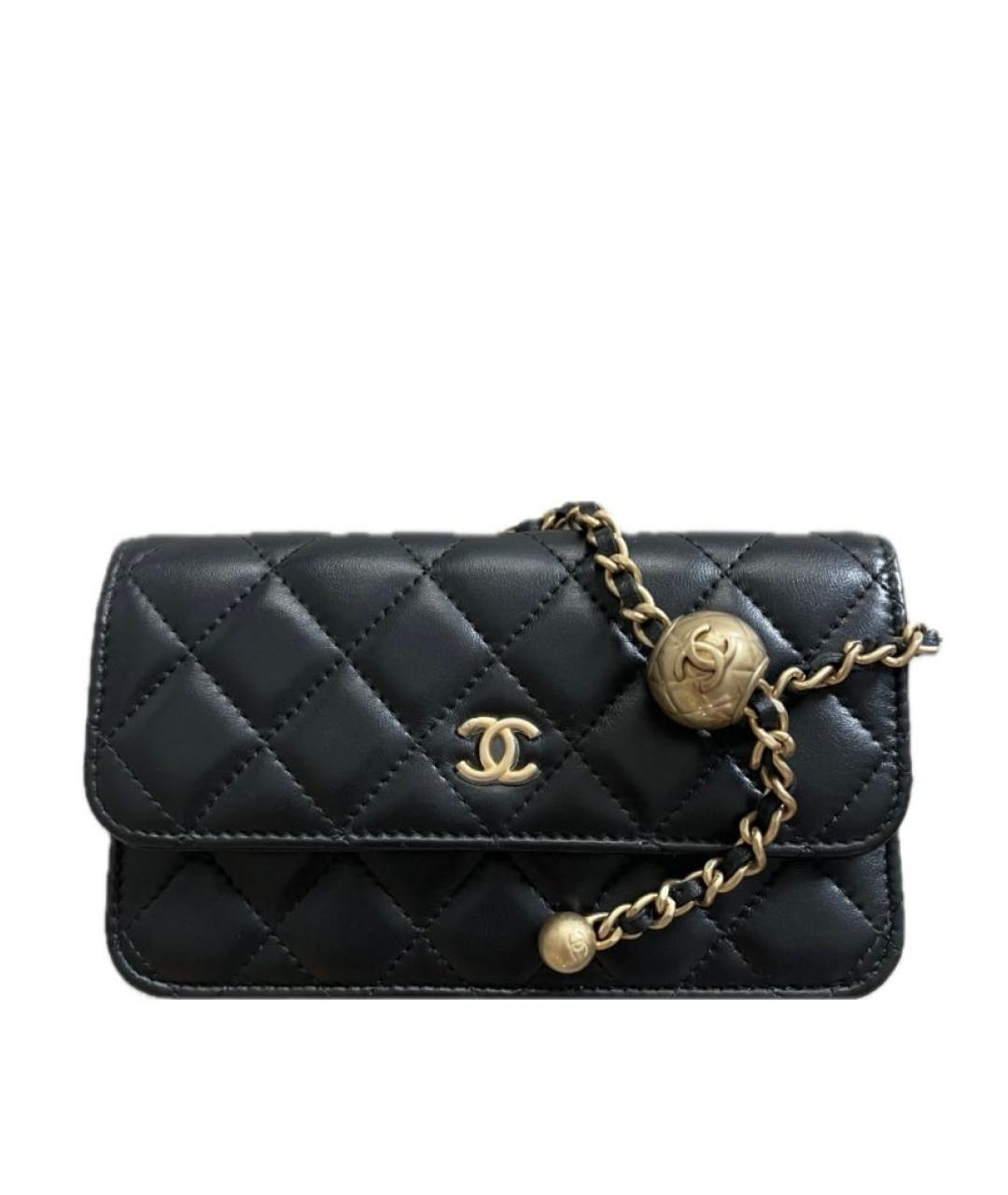 CHANEL Черная кожаная сумка через плечо, фото 7