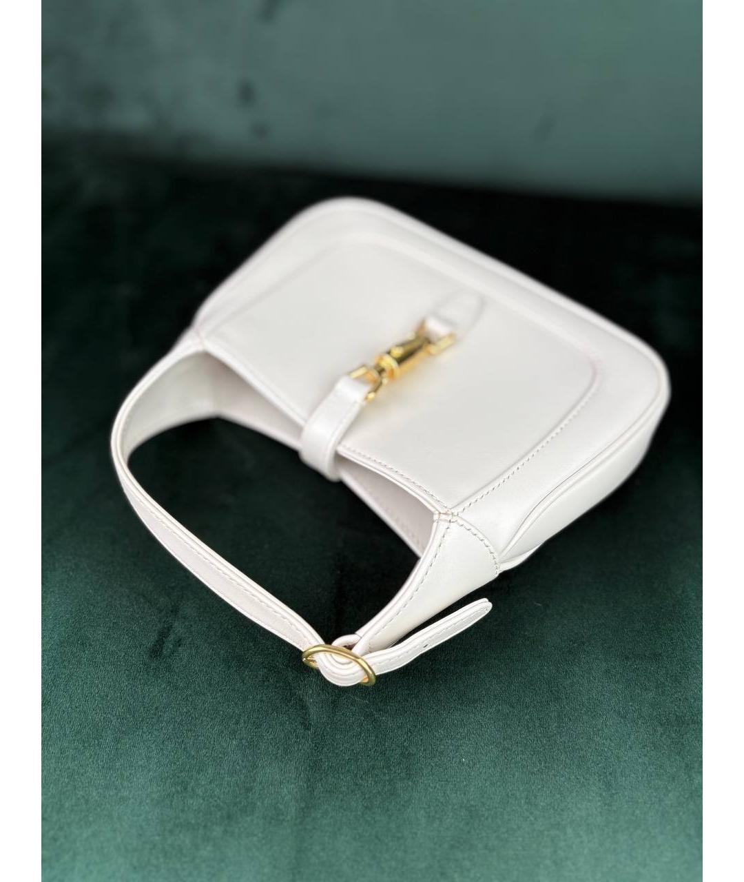 GUCCI Белая кожаная сумка с короткими ручками, фото 5