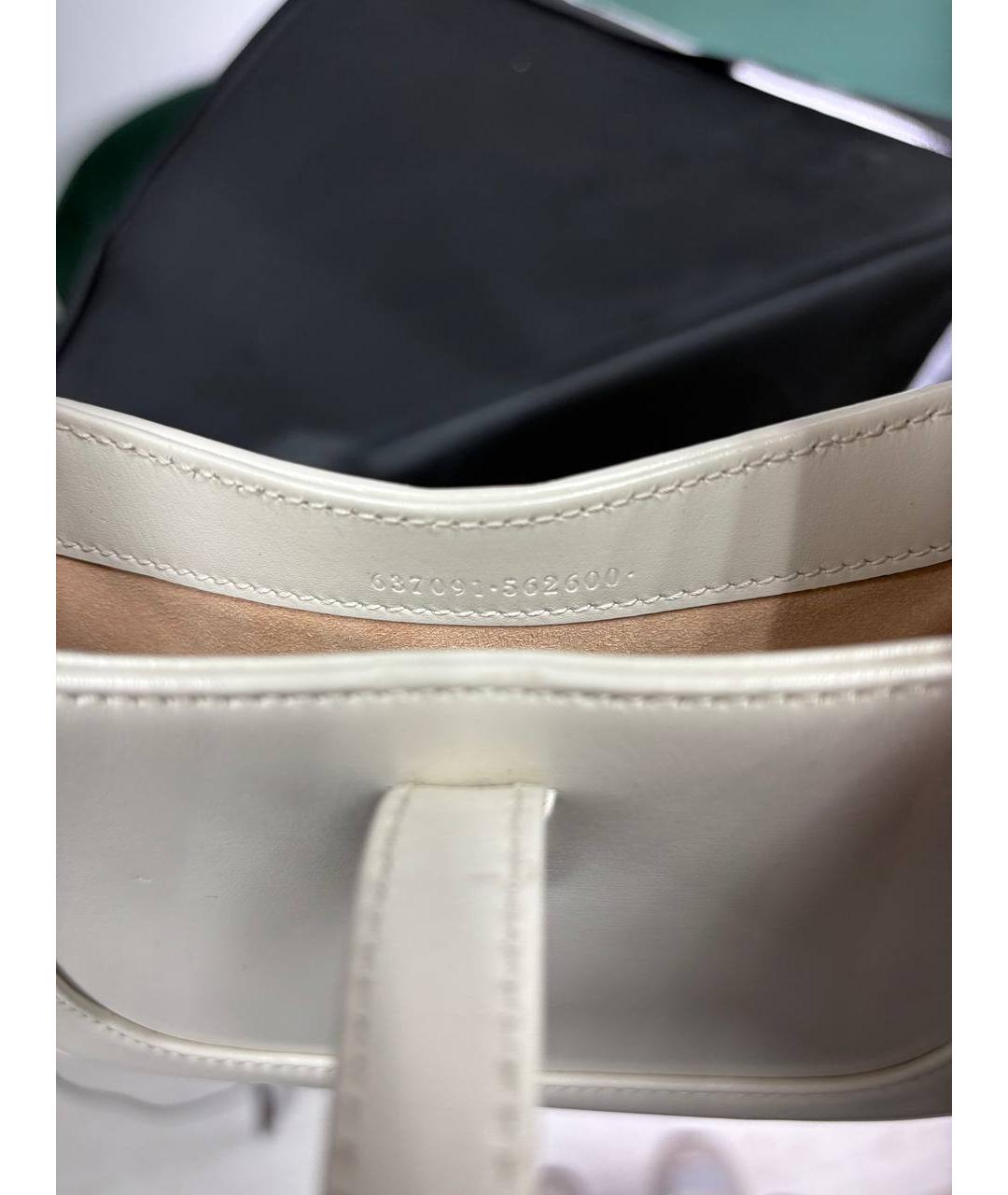 GUCCI Белая кожаная сумка с короткими ручками, фото 4