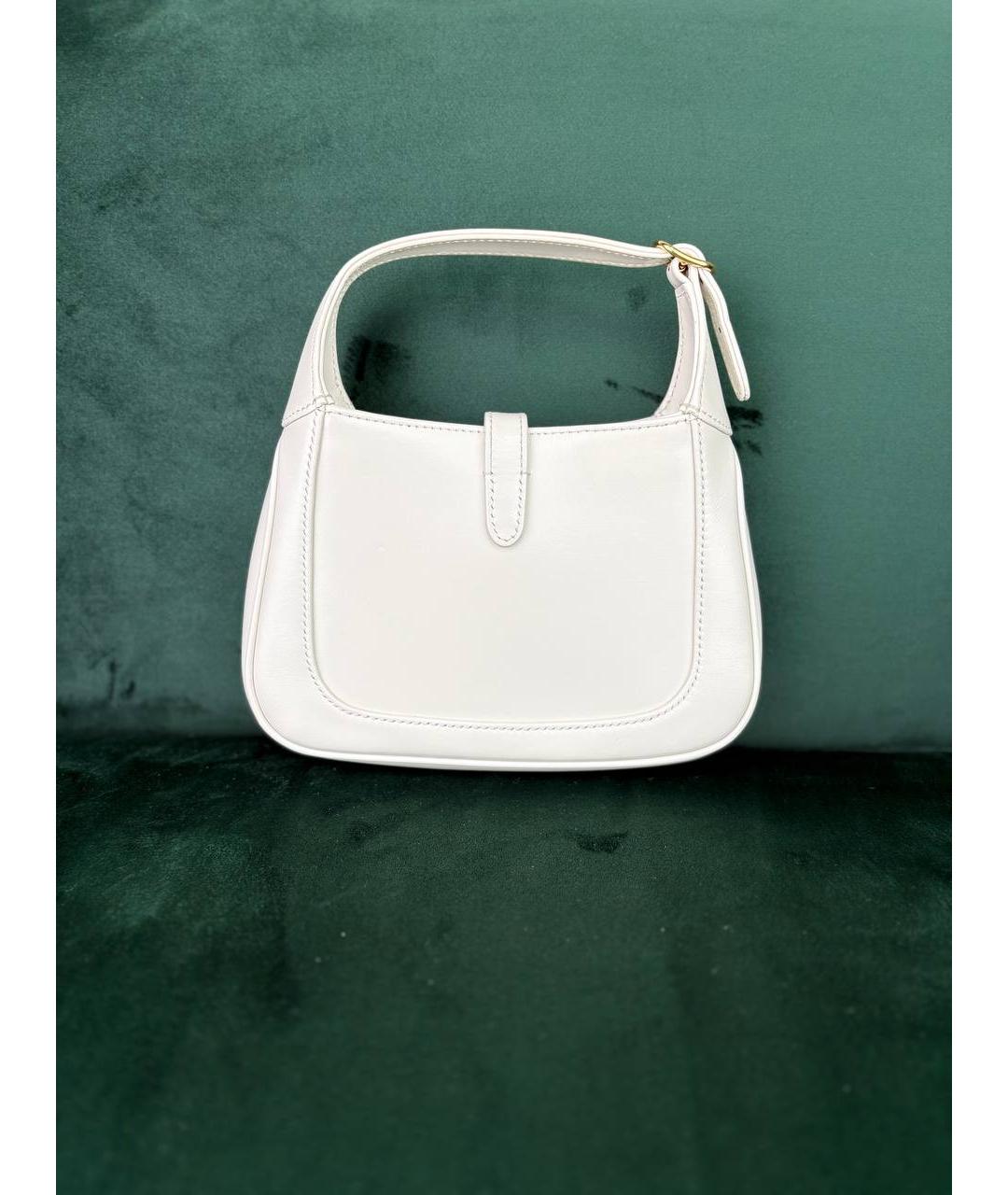 GUCCI Белая кожаная сумка с короткими ручками, фото 2