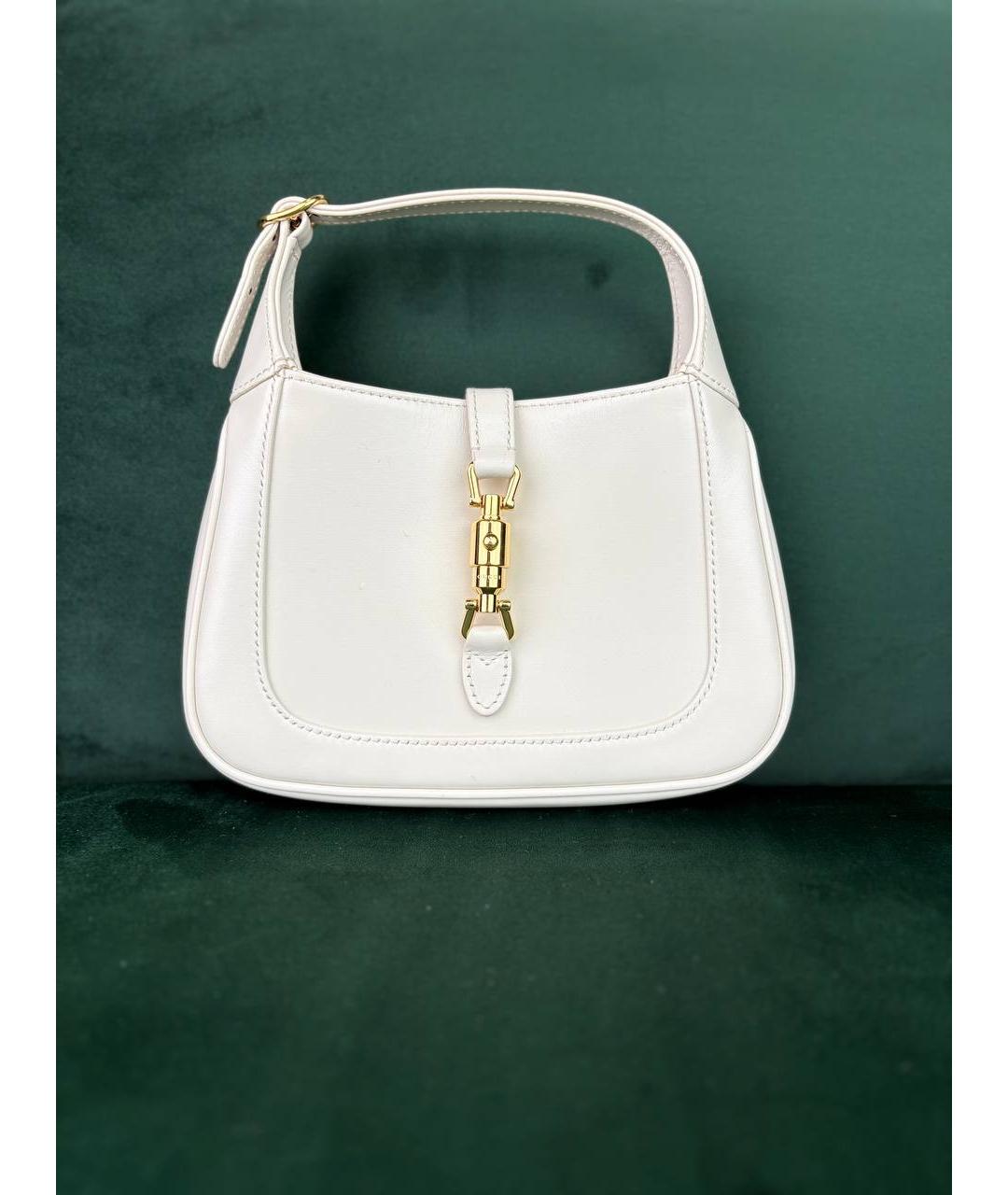GUCCI Белая кожаная сумка с короткими ручками, фото 8