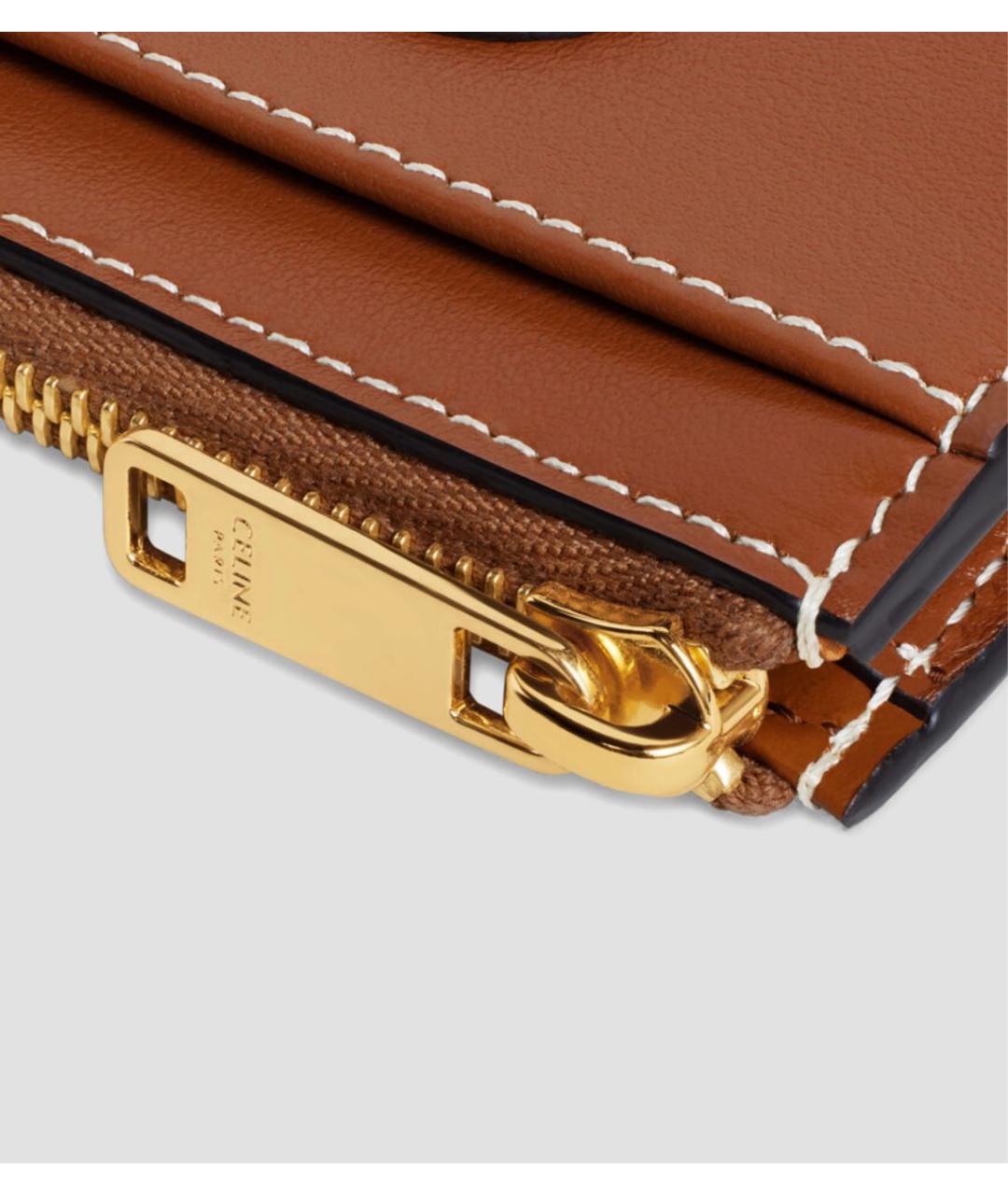 CELINE Коричневый кожаный кардхолдер, фото 3