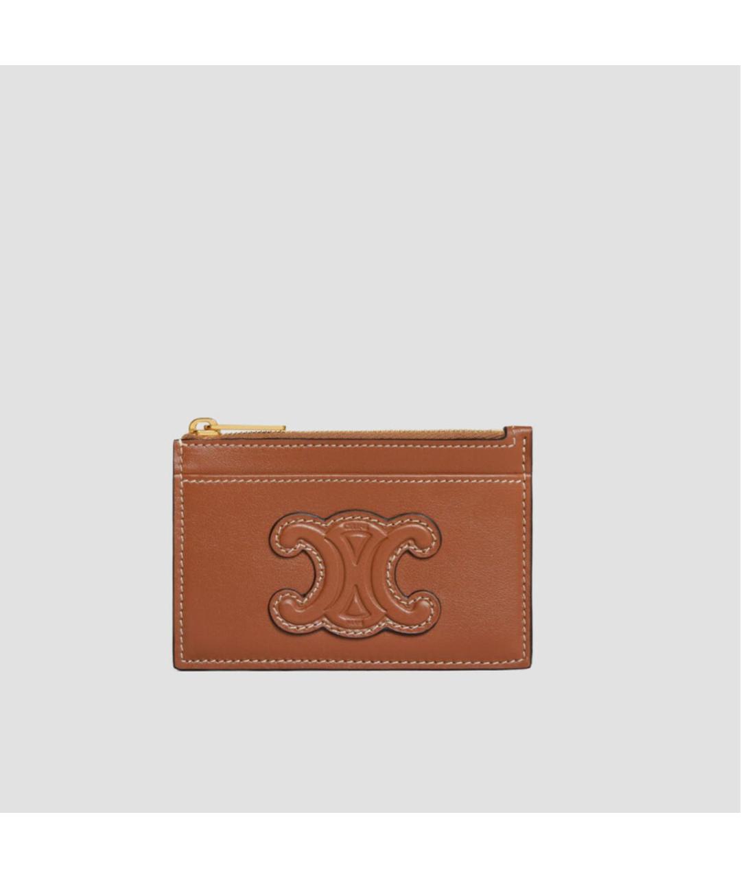 CELINE Коричневый кожаный кардхолдер, фото 4