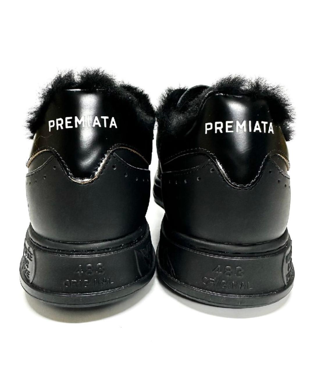 PREMIATA Черные кожаные низкие кроссовки / кеды, фото 4