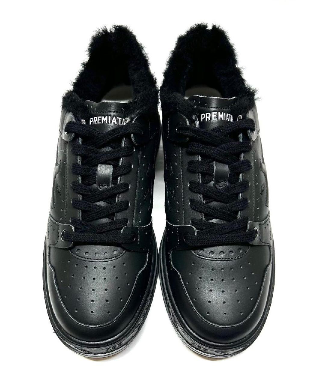 PREMIATA Черные кожаные низкие кроссовки / кеды, фото 2