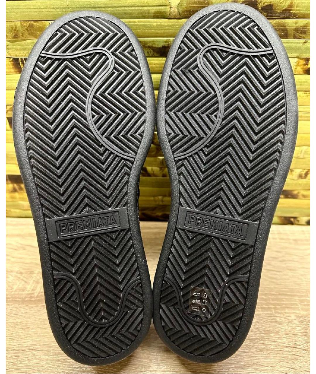 PREMIATA Черные кожаные низкие кроссовки / кеды, фото 7