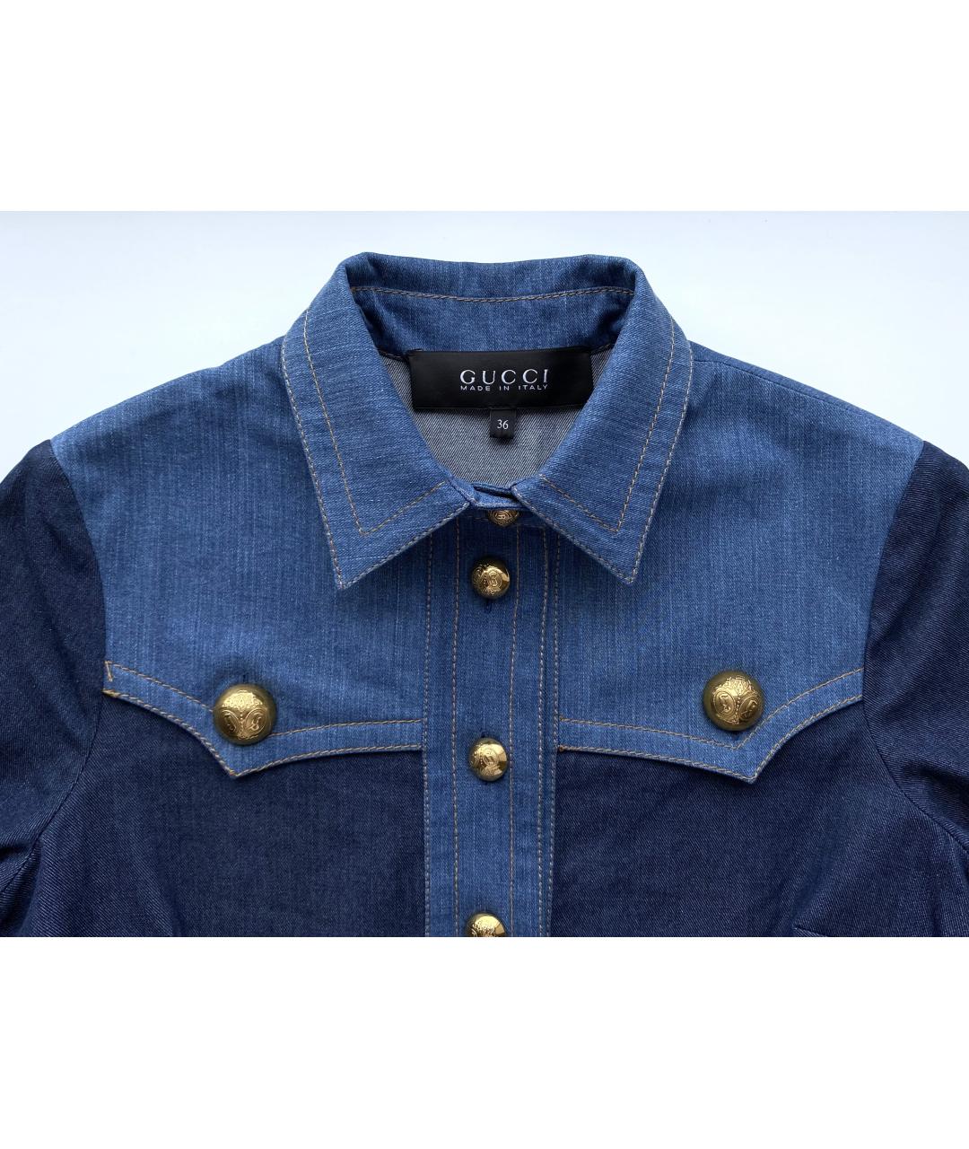 GUCCI Синее деним повседневное платье, фото 3