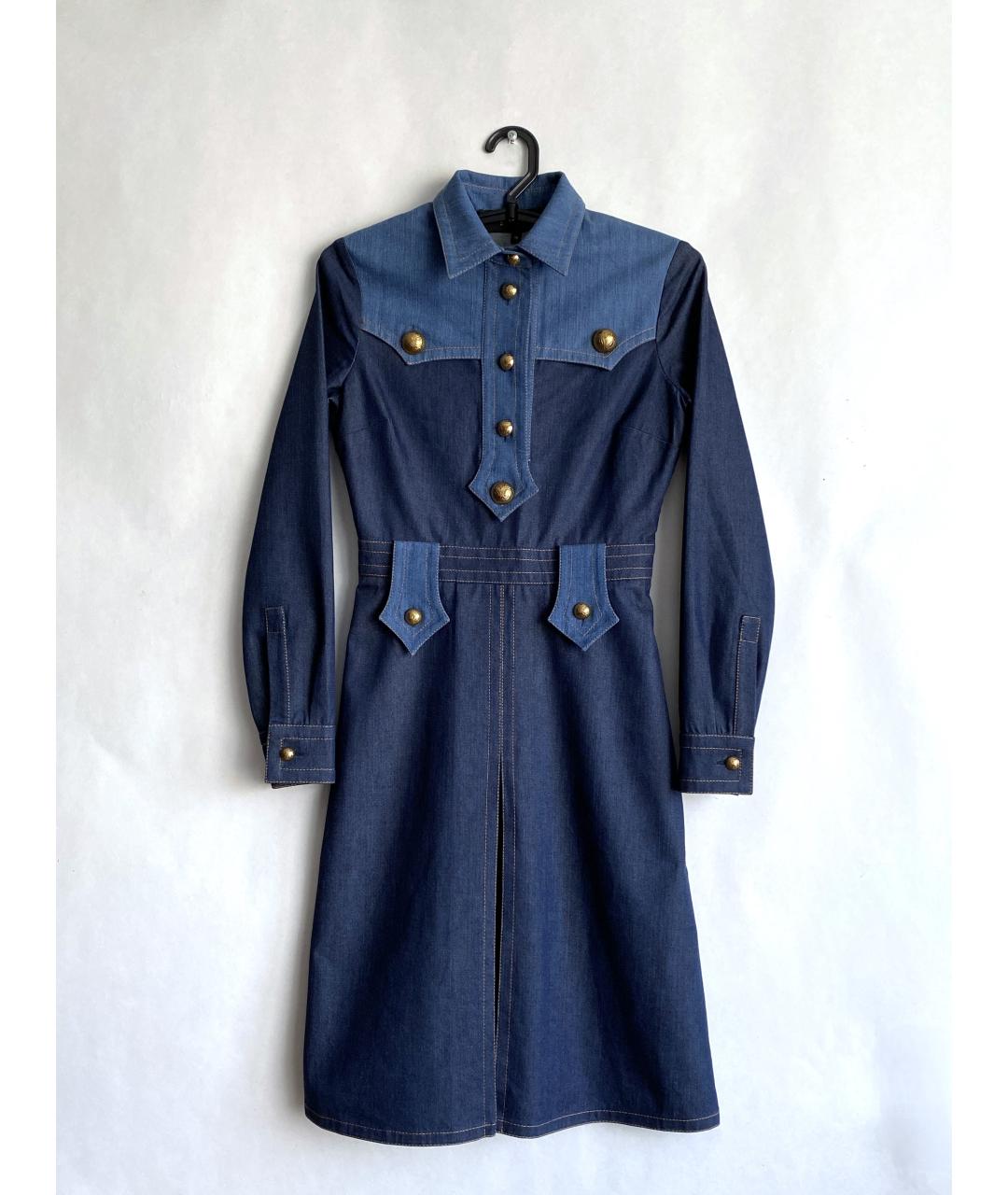 GUCCI Синее деним повседневное платье, фото 10