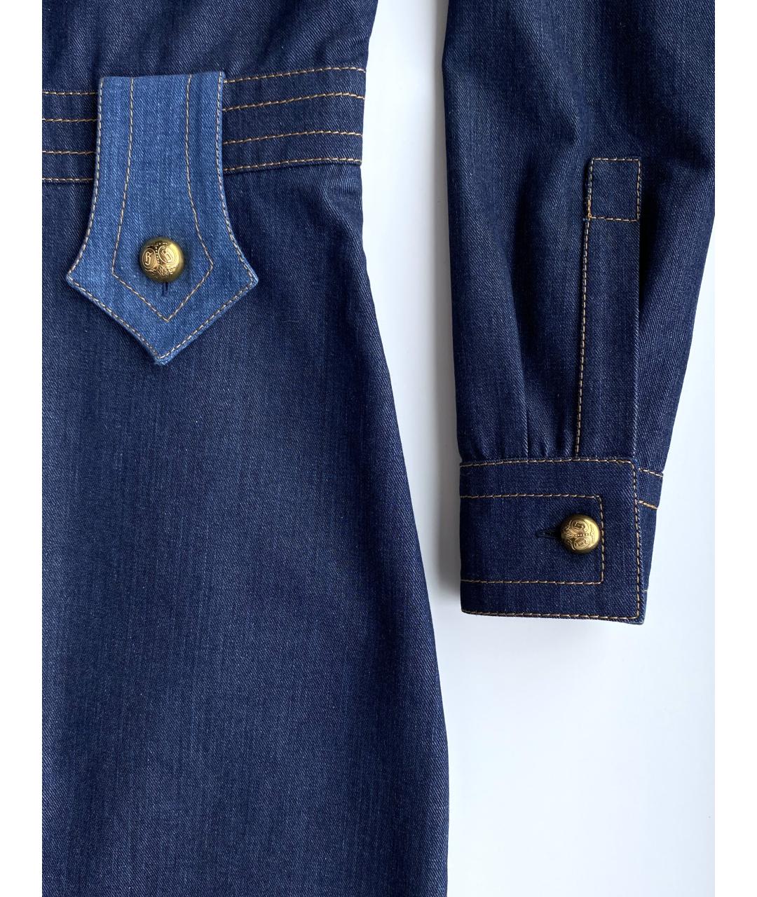 GUCCI Синее деним повседневное платье, фото 6