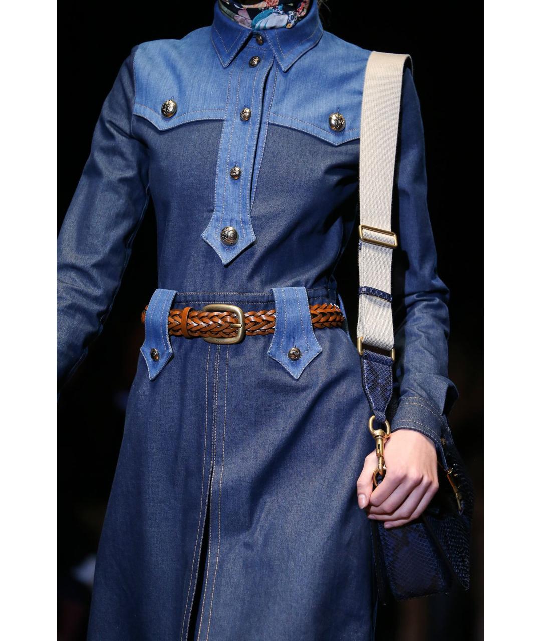 GUCCI Синее деним повседневное платье, фото 8