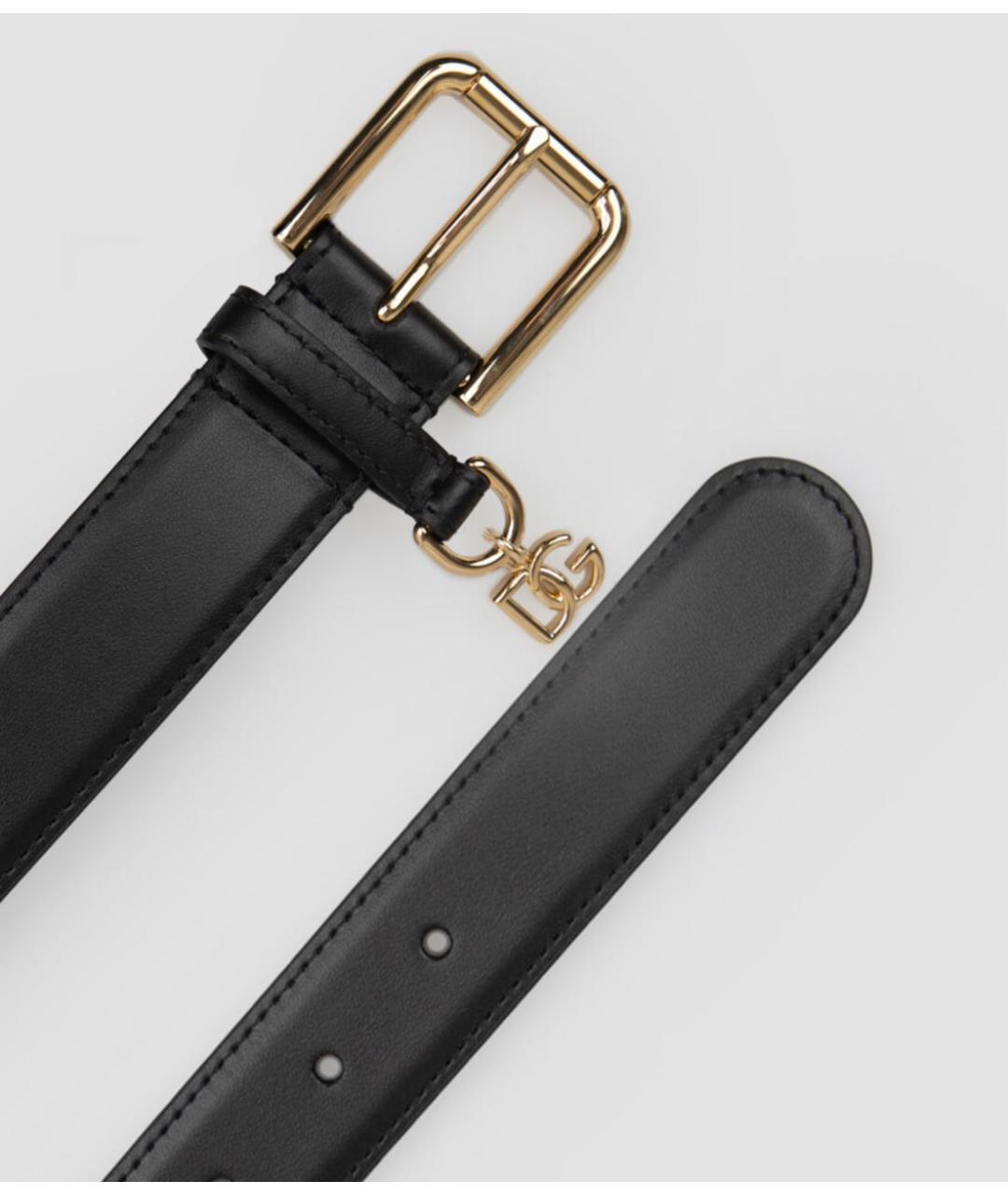 DOLCE&GABBANA Черный кожаный ремень, фото 2