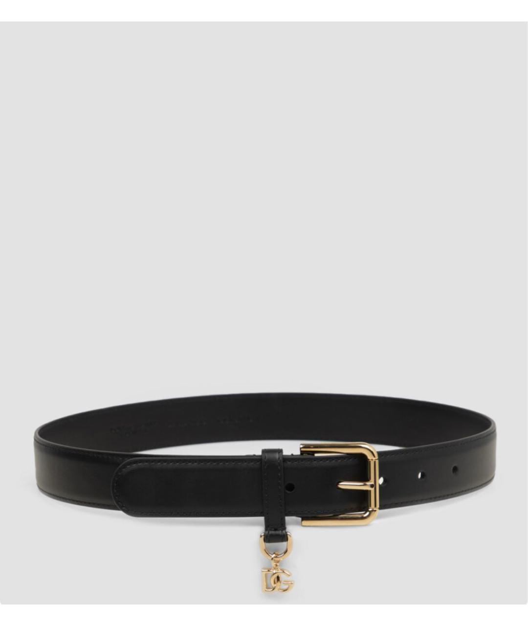 DOLCE&GABBANA Черный кожаный ремень, фото 4