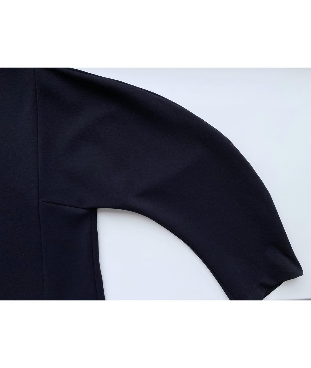 JIL SANDER Темно-синее шерстяное повседневное платье, фото 6