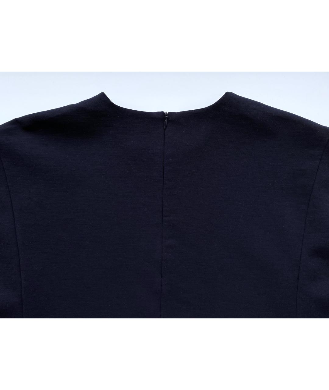 JIL SANDER Темно-синее шерстяное повседневное платье, фото 4